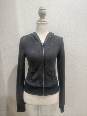 I.AM.GIA Washed Bluish Waffle Knit Zip Hoodie
